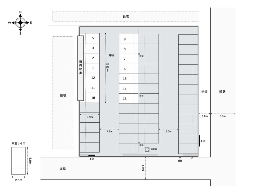 場内図 | 東所沢和田第３大栄駐車場